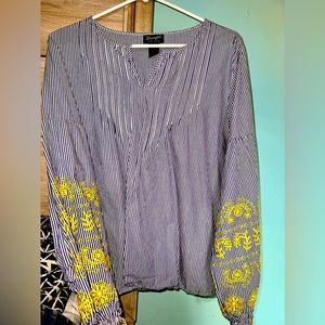 Wrangler Retro Blue Striped Blouse